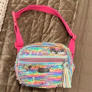 Justice Multicolor Sequin Bag with Pink Strap